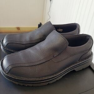 Dr. Martens Norfolk Black Leather Slip On Slip Resistant Shoes Men Sz 7 Ladies 8